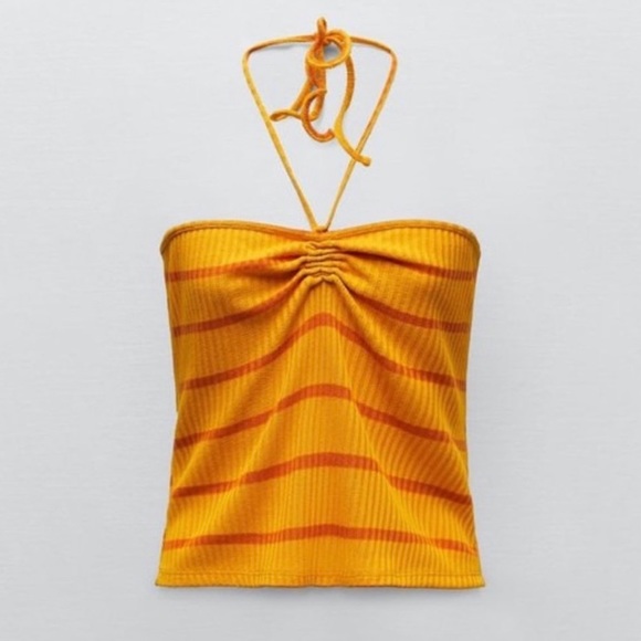 *ZARA* Striped Halter Top - Picture 1 of 7